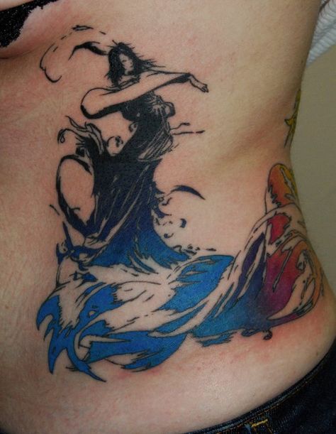 Final Fantasy X tattoo. WOOOAHHHHH!!!!! I am in love with this tattoo Final Fantasy X Tattoo, Final Fantasy Tattoo, Best 3d Tattoos, X Tattoo, Fantasy Tattoos, Final Fantasy Artwork, Freaks And Geeks, Sweet Tattoos, Gaming Tattoo