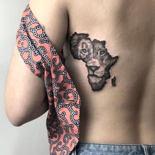 Africa Inspired Tattoos, Women Tattoos Meaningful Strength, Africa Lion Tattoo, Africa Shoulder Tattoo, Tattoo Of Africa, Tatoos Of Africa For Women, Africa Tattoos For Women, Adinkra Tattoo, African Warrior Tattoos