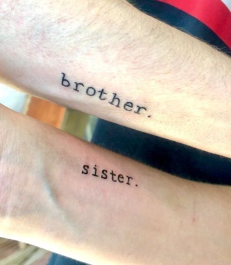 22 Ideas Unique Brother Sister Tattoo Designs - Sibling Ink Inspiration Matching Tattoos Brothers Sibling, Sister Brother Tattoo Matching, Simple Brother And Sister Tattoos, Cool Siblings Tattoos, Unisex Sibling Tattoos, Two Sisters One Brother Tattoos, Big Bro Lil Sis Tattoo, Tattoos For Siblings Of Two, Found Family Tattoo