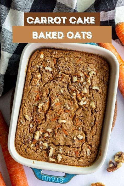 If you like oatmeal then you will LOVE this Carrot Cake version of my famous Baked oats recipe. Super simple and SO GOOD! Oat Carrot Cake Recipe, Baked Carrot Cake Oats, Carrot Cake Baked Oats Recipe, Carrot Baked Oats, Carrot Baked Oatmeal, Oat Carrot Cake, Carrot Cake Baked Oats, Carrot Cake Baked Oatmeal, Oat Cake Recipes