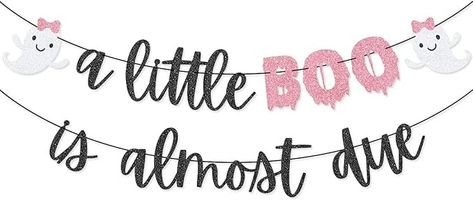 Amazon.com: A little Boo Is Almost Due Banner for Halloween Girl Baby Shower Pink Black Girl Halloween Party Decorations : Toys & Games Girl Halloween Party, Little Boo Is Almost Due, Pink Baby Shower Decorations, October Baby Showers, Halloween Gender Reveal, Girl Shower Themes, Halloween Baby Shower Theme, Halloween Party Decorations, Baby Shower Pink