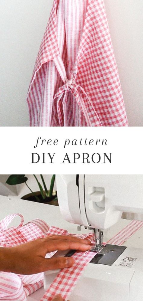 Quick Beginner Sewing Projects, Diy Linen Apron, Sewing Inspo Beginner, How To Sew Aprons For Beginners, Simple Apron Sewing Pattern, Homemade Aprons Easy, Sewing An Apron For Beginners, Beginner Apron Sewing Pattern, Homemade Aprons Patterns