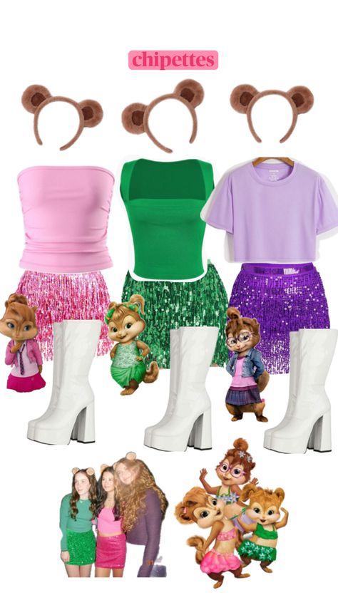 Costume idea Halloween Fashion Outfits, Fun Halloween Outfits, Girl Halloween Costume Ideas, Trio Costumes, Women Halloween Costume Ideas, Cute Group Halloween Costumes, Classy Halloween Costumes, Matching Halloween Costumes, Girl Halloween Costume