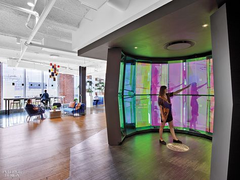 Google's NYC Office by Interior Architects Has Eye-Catching Features at Every Turn - Interior Design Google Office Interior Design, Lab Interior Design, Advertising Agency Office, Concrete Photography, Google Ideas, Green Library, Google Office, Nyc Office, Office Fitout