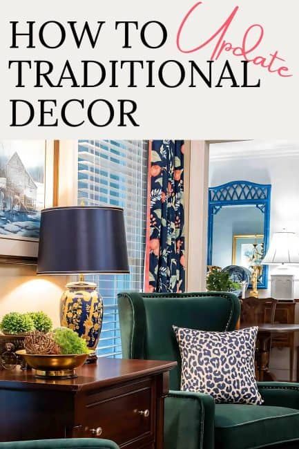 Use these 5 easy steps to modernize your tired traditional home decor for a new traditional style that feels both timeless and fresh. Updated Traditional Decor, New Traditional Interior Design, Traditional Home Decor, Makeover Before And After, Stunning Interior Design, Dark Furniture, Christmas Front Porch, Updated Traditional, Tuscan Style