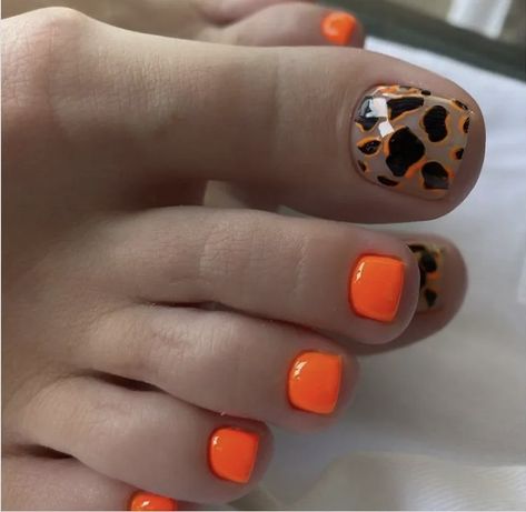 Fall Toenail Ideas, Fall Toe Designs, Cheetah Toes Nails, Toe Nail Designs Fall, Leopard Toe Nail Designs, Orange Toenails Fall, Pumpkin Toe Nail Designs, Vacation Toes, Gel Toe Nails Ideas