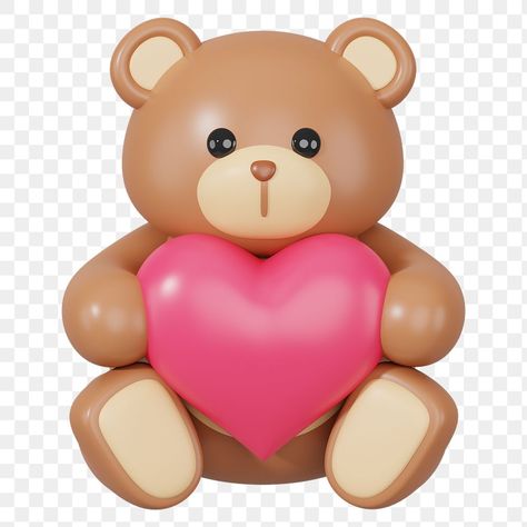 Valentine's Illustration, Teddy Bear Holding Heart, Bear Holding Heart, Png Teddy Bear, Teddy Bear With Heart, Bear With Heart, Valentines Illustration, Holding Heart, Heart Illustration