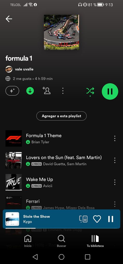 Spotify Playlist, Formula 1, Music