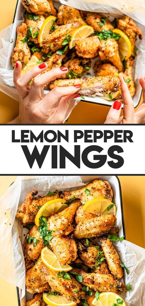 Chicken Wings Lemon Pepper, Wings Lemon Pepper, Recipes Chicken Wings, Baked Lemon Pepper Wings, Lemon Pepper Chicken Wings Recipe, Wings Recipe Baked, Pepper Chicken Wings, Lemon Pepper Chicken Wings, Wing Sauce Recipes