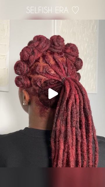 Jackie. on Instagram: "I’m not playing about me anymore, and neither should you. 🫶🏾  ——  p r o d u c t s: + hair pins  + rubber bands   #locstyles #locstylesforwomen #iamjackiecymone" Loc Styles For Winter, Locs Pin Up Styles, Womens Locs Hairstyles, Loc Bun Styles Black Women, Halo Loc Styles, Long Loc Styles Women Updo, Birthday Loc Styles, Loc Petal Styles, Long Locs Hairstyles For Women