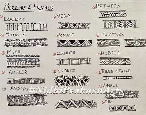 How to draw tangles Border Tangles, Zentangle Journal, Zentangle Circles, Zentangle Borders, Texture Techniques, Eni Oken, Optical Illusion Drawing, Doodle Borders, Line Doodles