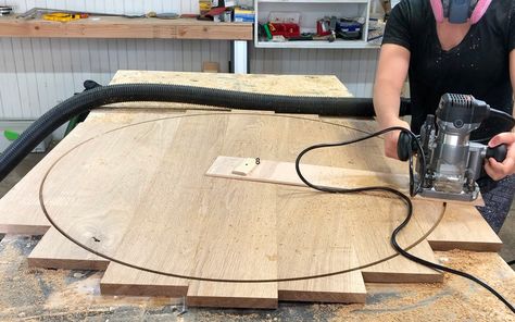 Round Coffee Table | WOOD Magazine Build Round Coffee Table, How To Make A Round Coffee Table, Diy Round Wood Coffee Table, Diy Round Coffee Table, Round Coffee Table Diy, Round Coffee Table Wood, Furniture Build, Circle Coffee Tables, Coffee Table Plans