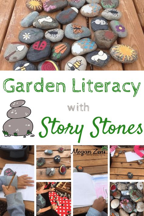 Stones In The Garden, Nature Schooling, Outdoor Classroom Activities, Forest Backyard, Montessori Spring, Story Rocks, Story Workshop, Story Retelling, Nature Based Learning