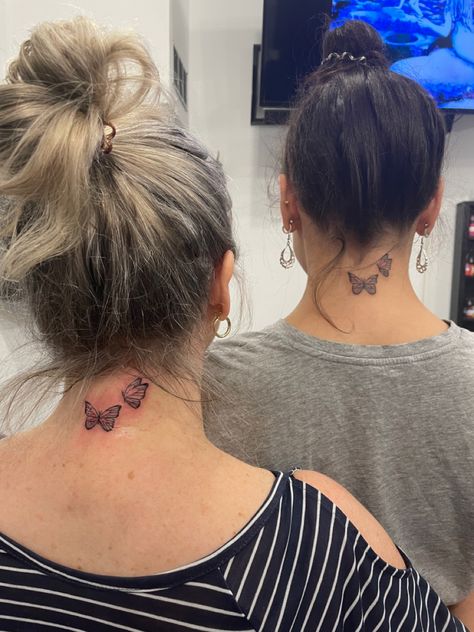 Mom And Daughter Tattoos Behind Ear, Mother Daughter Tattoos Behind Ear, Mother And Daughter Tattoos Meaningful, Shoulder Sleeve Tattoos, Mother Daughter Tattoos, Matching Mom, Mom Daughter, Tattoos For Daughters, Mom Tattoos