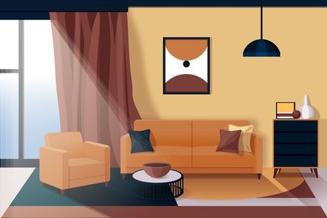 Home interior - background for video con... | Free Vector #Freepik #freevector #background #design #home #wallpaper Indian House Interior, Background For Video, Interior Design Vector, Interior Design On A Budget, Interior Vector, Dance Wallpaper, Background Landscape, Interior Background, Felt House