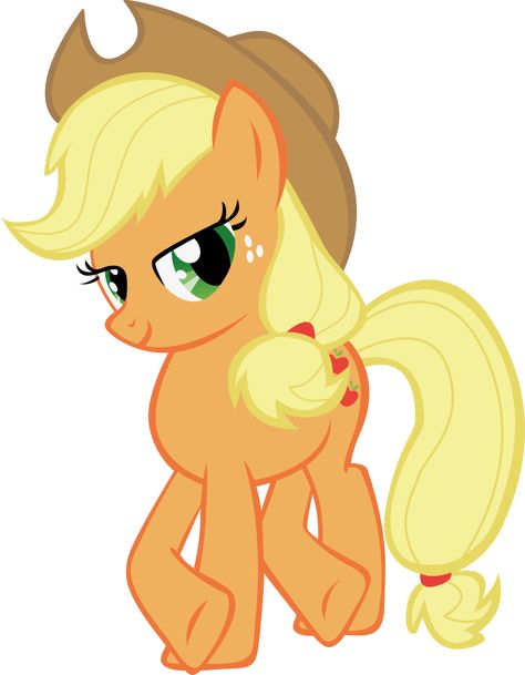 Applejack is one of the main characters of My Little Pony: Friendship is Magic, and represents the Element of Honesty. She works on Sweet Apple Acres with her little sister Apple Bloom, her brother Big Macintosh, and her grandmother Granny Smith. Applejack is hardworking and, even for an Earth pony, quite strong. She often gets into friendly competitions with Rainbow Dash. Tier: High 7-C| 4-B| 4-B| 10-A Applejack Mlp, Drawing Apple, Big Macintosh, Little Pony Cake, My Little Pony Applejack, My Little Pony Poster, Apple Jack, Mermaid Drawings, A Pony