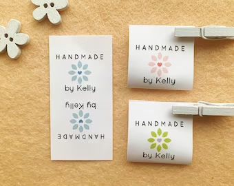 Handmade labels for sewing | Etsy Tags For Handmade Items, Label Printing Machine, Custom Clothing Labels, Sewing Labels, Product Tags, Quilt Labels, Fabric Labels, Numbers Font, Leather Label