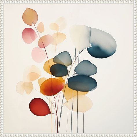 ART DESCRIPTION: The artwork features a delicate composition of abstract botanical elements, painted in soft watercolor tones. Watercolor Modern Art Abstract, Abstract Floral Paintings Watercolour, Semi Abstract Watercolor, Organic Watercolor, Watercolor Shapes Abstract, Modern Watercolor Art, Angel Wall Art, Artsy Ideas, Botanical Elements