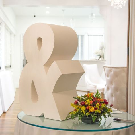 Foam Letter Decor Ideas for Parties and Events | CraftCuts.com Letter Decor Ideas, Ampersand Decor, Ideas For Parties, Diy Table Numbers, Wedding Chair Signs, Custom Wedding Decor, Head Table Decor, Monogram Cake Toppers, Foam Letters