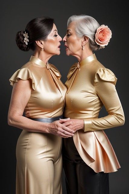 two_65_years_old_plumb_females Stylish Older Women Over 60, Old Women Fashion, Beautiful Old Lady, Old Lady Pics, 70 Year Old Women, Big Kiss, Great Women, Aging Gracefully, Kiss