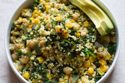 Salad With Chickpeas, Millet Recipes, Food Matters, Spinach Recipes, Vegan Salad, Easy Lunches, Millet, Mediterranean Recipes, Chickpeas