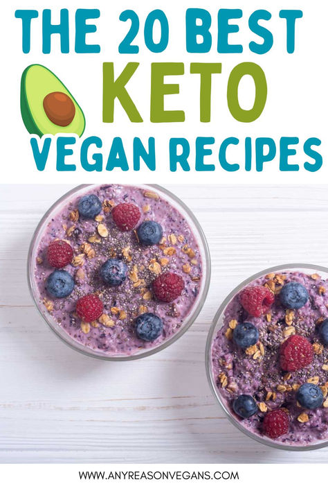 Vegan Keto Breakfast, Vegan Keto Meal Plan, Vegan Ketogenic Diet, Resep Vegan, Diet Desserts Recipes, Vegan Keto Recipes, Clean Keto, Being Vegan, Keto Recipes Breakfast