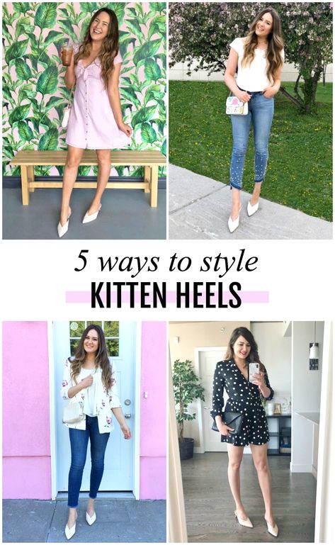 how to style kitten heels outfit Mash Elle beauty blogger Heel Outfits, Kitten Heels Outfit, Jeans Romper, Tall Heels, Tall Girl Fashion, Shoe Trend, Best Winter Boots, Quick Fashion, Everyday Glam