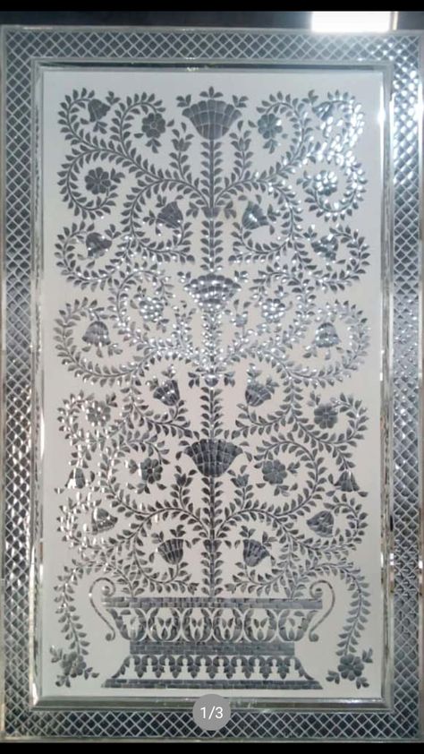 Thikri glass work panel Thikri Work, Mirror Art Work, Udaivilas Udaipur, Lake Palace Udaipur, Lake Mirror, Painted Mirror Art, Rajasthani Painting, Mosaic Art Diy, Rajasthani Art