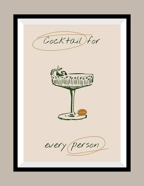 Vector cocktail hand drawn vector illust... | Premium Vector #Freepik #vector Vintage Cocktail Illustration, Cocktail Illustration Graphic Design, Italian Cocktails, Cocktail Illustration, Mid Century Modern Colors, Specialty Cocktail, Hosting Holidays, Cocktail Book, Hand Drawn Vector Illustrations