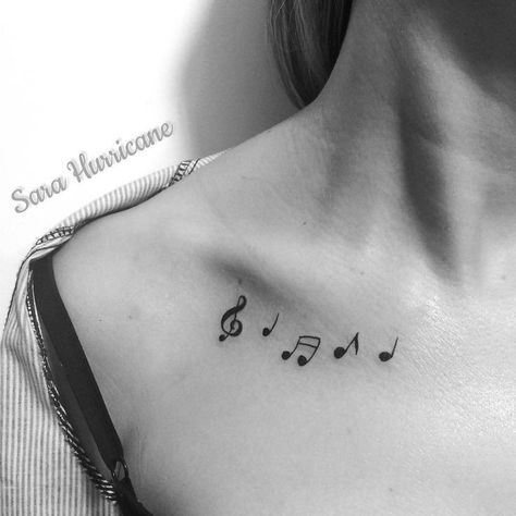 Music Note Collar Bone Tattoo, Small Music Notes Tattoo, Tattoos For Music Lovers Unique, Spain Tattoo, Best Wrist Tattoos, Small Music Tattoos, Tattoo Festival, Petit Tattoo, Cool Wrist Tattoos