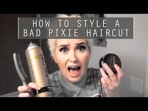 Bad Pixie Haircut, Pixie Hair Tutorials, Pixie Styling, Fixing Short Hair, Spikey Hair, Hair Tricks, Pixie Cut Styles, Really Short Hair, Short Shag