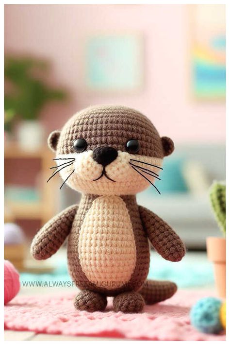 Amigurumi Otter Crochet Free Pattern Otter Amigurumi Free Pattern, Otter Crochet Pattern Free, Arugami Crochet Pattern Free, Otter Crochet, Christmas Crochet Patterns Free, Crochet Toys Free, Crochet Amigurumi Free, Free Amigurumi Patterns, Wool Projects