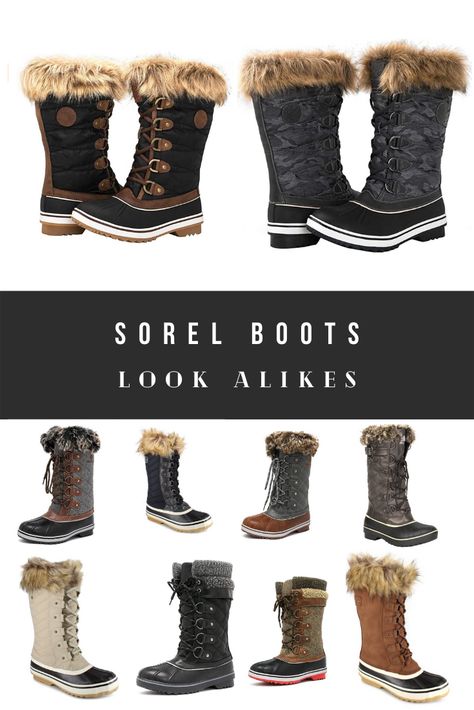 Sorel Boots Dupes, Look Alikes, Alternatives - Sorel Inspired Boots - Sorel Joan of Arctic Boots Joan Of Arctic Boots Outfit, Sorel Boots Outfit, Sorel Boot, Cute Winter Boots, Traveling Style, Look Alikes, Boots Look, Sorel Winter Boots, Womens Outfits