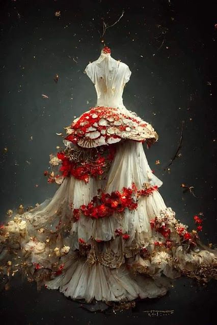 Linda Mooney's Other Worlds of Romance: More Incredible Fairy Tale Fashions Mushroom Outfit, Mushroom Costume, Mushroom Fairy, Fantasy Dresses, Fantasy Gowns, Fairytale Dress, Fantasy Costumes, Fantasy Dress, 판타지 아트