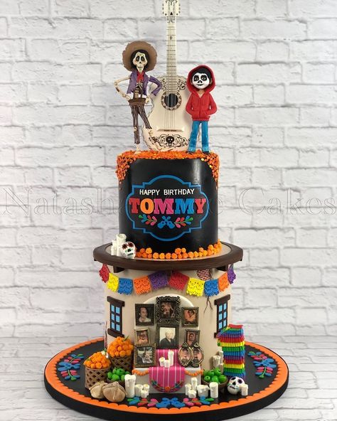 When I first made a Coco themed cake for LA Cookie Con in early 2018, I had no idea just how popular the design would become!  Now almost 2… Birthday Cale, Coco Cake, Coco Party, Coco Movie, I Am Baker, Disney Cakes, Disney Birthday, Movie Party, Party Fun