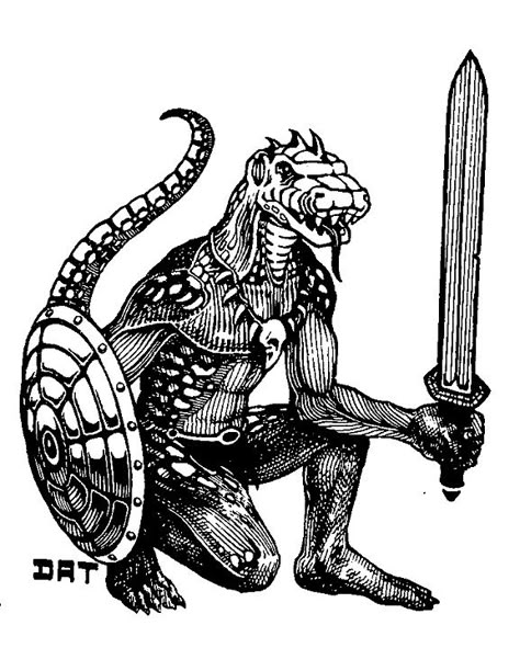 From the Monster Manual Lizard Man, Gaming Nostalgia, Vintage Drawings, Monster Manual, Classic Rpg, Advanced Dungeons And Dragons, Dungeons And Dragons Art, Art Noir, Fantasy Stuff