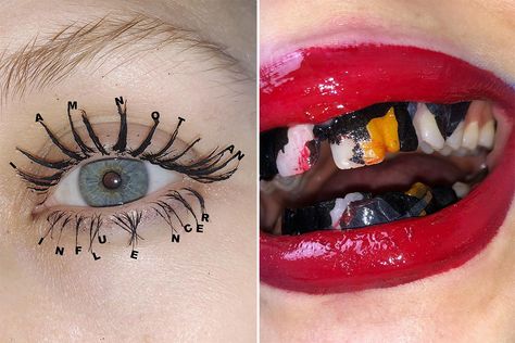 MAKEUP BRUTALISM MAY BE THE ANTIDOTE TO SOCIETAL BEAUTY STANDARDS - Mission Magazine Makeup Brutalism, Beauty Standards, Day Makeup, Brutalism, Instagrammer, Temporary Tattoos, Off The Wall, Instagram Followers, The Wall