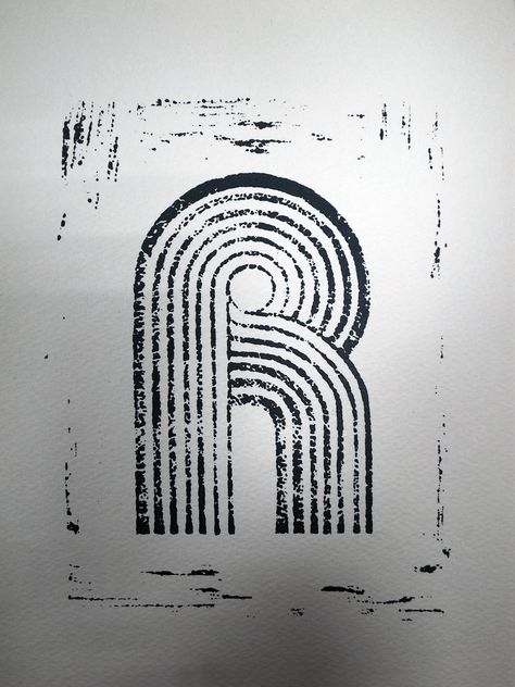 Linocut Alphabet, The Printmaking Class. Lino Typography, Linocut Graphic Design, Typography Linocut, Linocut Alphabet, Printmaking Typography, Linocut Letters, Linocut Logo, Alphabet R, The Letter R