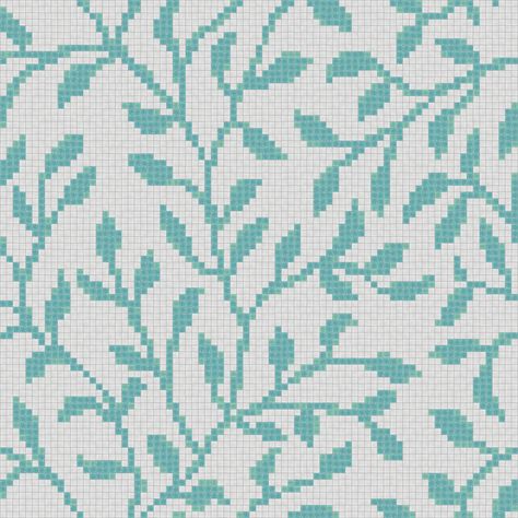 Traditional floral tile pattern for bathroom, kitchen, or pool. Versatile mosaic design enlivens any floor or wall. High style, low cost - Mosaic Loft. Mosaic Tile Patterns, Floral Tile, Graph Crochet, Colorwork Knitting, Knitting Machine Patterns, Pixel Crochet, Tapestry Crochet Patterns, Pola Kristik, Mosaic Design