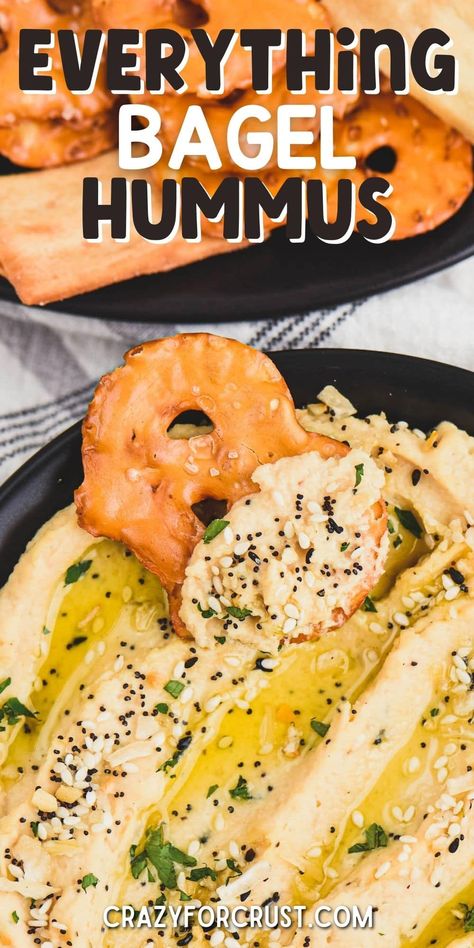 hummus in bowl with pretzels Everything Bagel Hummus, Hummus Recipe With Tahini, Best Homemade Hummus, Easy 30 Minute Meals, Homemade Everything, Hummus Ingredients, Dip Recipes Appetizers, Hummus Recipe Homemade, Everything But The Bagel