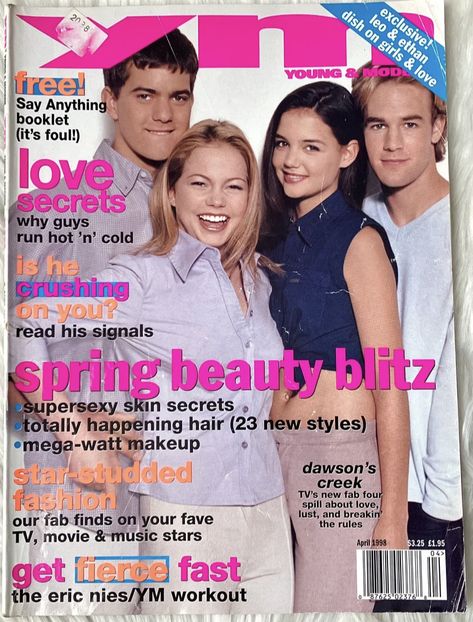 1998 Vintage YM Magazine Dawson’s Creek Katie Holmes Cover Ym Magazine, Katie Holmes Style, Leo Girl, Dawson's Creek, Dawsons Creek, Nostalgic Images, Skin Secrets, Spring Beauty, Katie Holmes