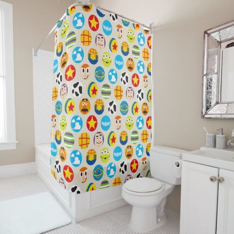 Toy Story Toy Icon Pattern Shower Curtain #Ad , #Ad, #Pattern, #Shower, #Curtain, #Icon, #Shop Kids Movie Party, Toy Story Movie, Toy Story Cakes, Toy Story Characters, Toy Story Birthday Party, Custom Shower Curtains, Pattern Shower Curtain, Toy Story Birthday, Custom Shower