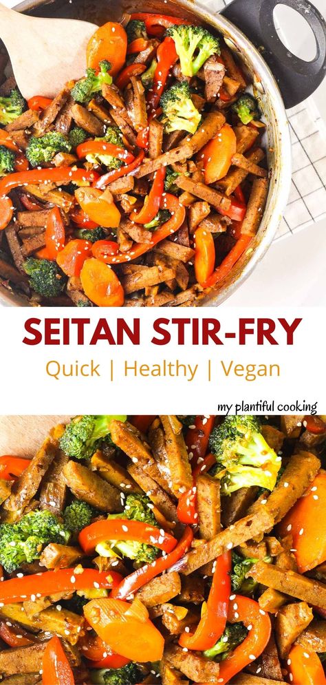 Seitan Stir Fry Vegan, Vegan Cabbage Stir Fry, Seitan Stir Fry, Seitan Recipes Vegan, Vegetarian Protein Recipes, Pescatarian Meals, Vegan Seitan, Vegetable Stir Fry Recipe, Vegetarian Stir Fry