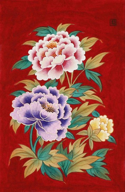 Art Of Korea, Painting Folk Art, Folk Art Paintings, Chinese Folk Art, 35 Years Old, Korean Painting, Party With Friends, Folk Painting, Coral Sea