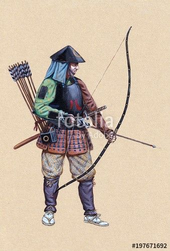 Japanese Archer, Samurai Games, Medieval Japanese, Samurai Concept, Sengoku Jidai, Sengoku Period, Medieval Japan, Military Illustration, Samurai Ninja