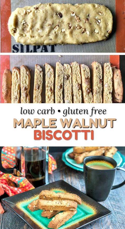 Low Carb Biscotti, Gluten Free Biscotti Recipe, Walnut Biscotti, Low Carb Dairy Free, Gluten Free Biscotti, Low Sugar Diet Recipes, Sugar Free Snacks, Low Fat Low Carb, Low Carb Low Fat Recipes