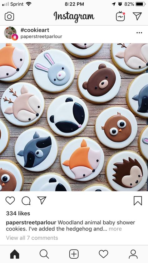 Woodland Animal Cookies, Cute Pastry, Royal Iced Cookies, Sugar Cookie Royal Icing, Iced Sugar Cookies, Sugar Cookie Designs, Baby Cookies, Fancy Cookies, Creative Cookies