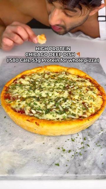 Zack Chug, Dieting Recipes, Protein Macros, Chicago Deep Dish, Chicago Style Deep Dish Pizza, Raw Beef, Deep Dish Pizza Recipe, Protein Pizza, Chicago Deep Dish Pizza