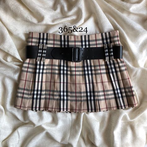 Burberry Skirt, Digital Closet, Burberry Belt, Skirt Belt, Pleated Skirt, Burberry, Cashmere, Mini Skirts, Dress Up