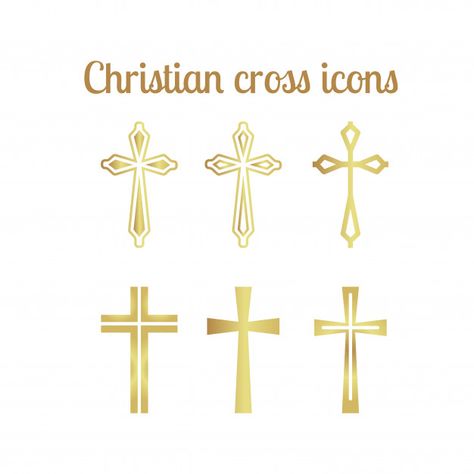 Cross Vector, Birthday Cake Topper Printable, Vector Line, Christmas Graphics, Christian Cross, Graphic Editing, Diy Crochet Projects, Gold Cross, First Communion